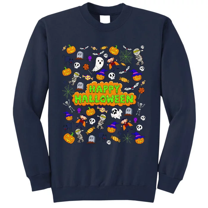 Happy Halloween Retro Scary Cute Spooky Gift Tall Sweatshirt