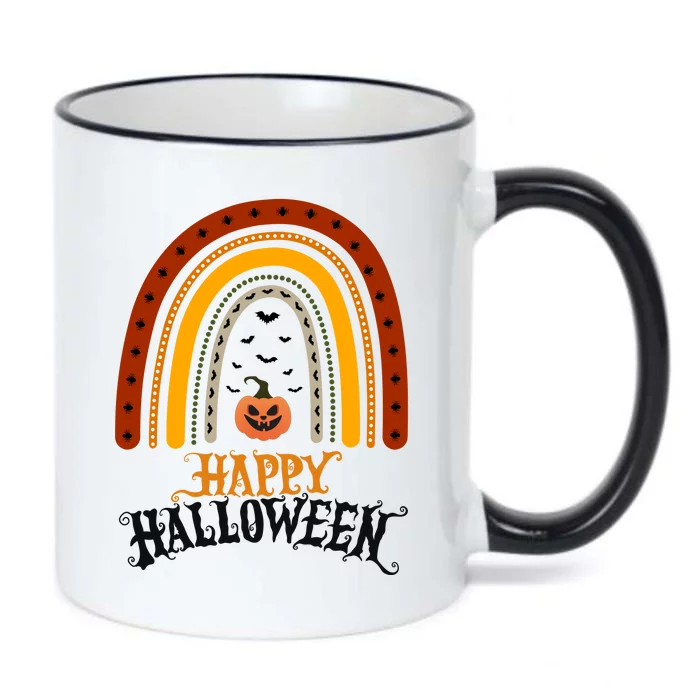 Happy Halloween Rainbow Pumpkin Black Color Changing Mug