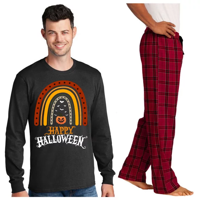 Happy Halloween Rainbow Pumpkin Long Sleeve Pajama Set