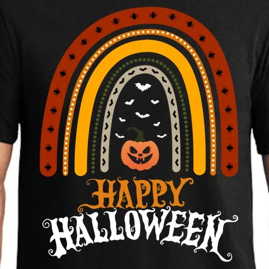 Happy Halloween Rainbow Pumpkin Pajama Set