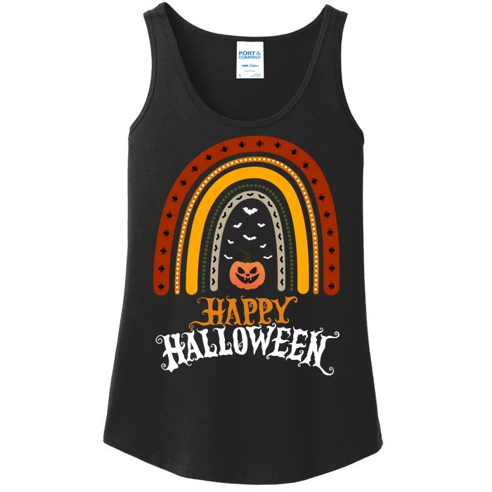 Happy Halloween Rainbow Pumpkin Ladies Essential Tank