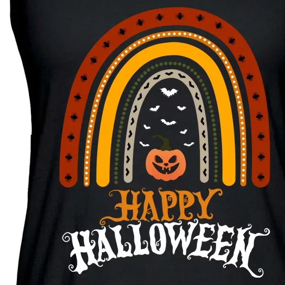 Happy Halloween Rainbow Pumpkin Ladies Essential Flowy Tank