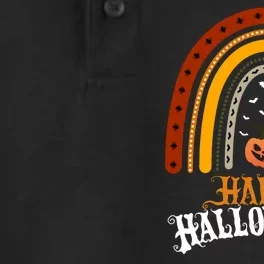 Happy Halloween Rainbow Pumpkin Dry Zone Grid Performance Polo