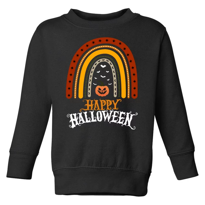 Happy Halloween Rainbow Pumpkin Toddler Sweatshirt