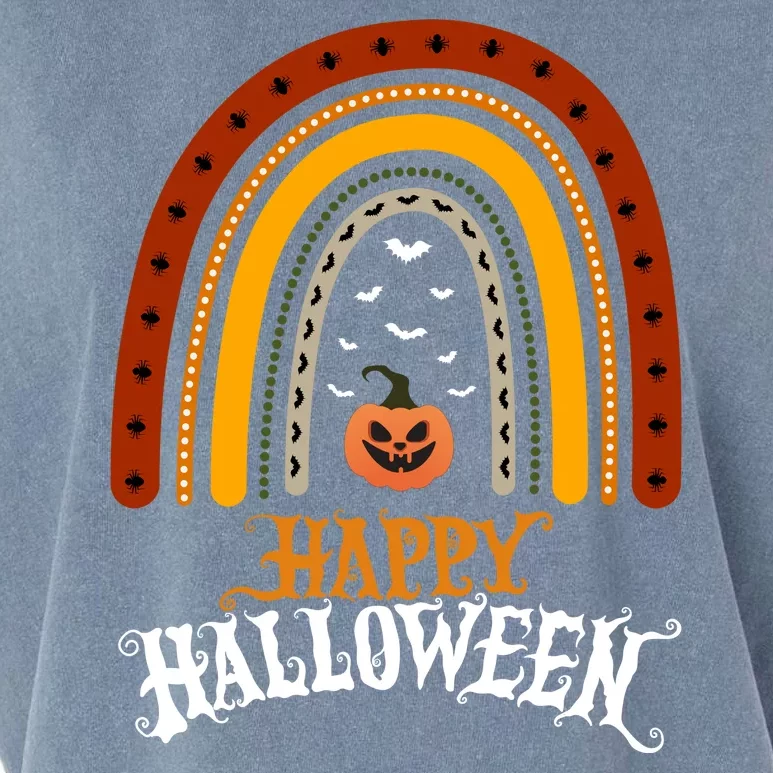 Happy Halloween Rainbow Pumpkin Garment-Dyed Women's Muscle Tee