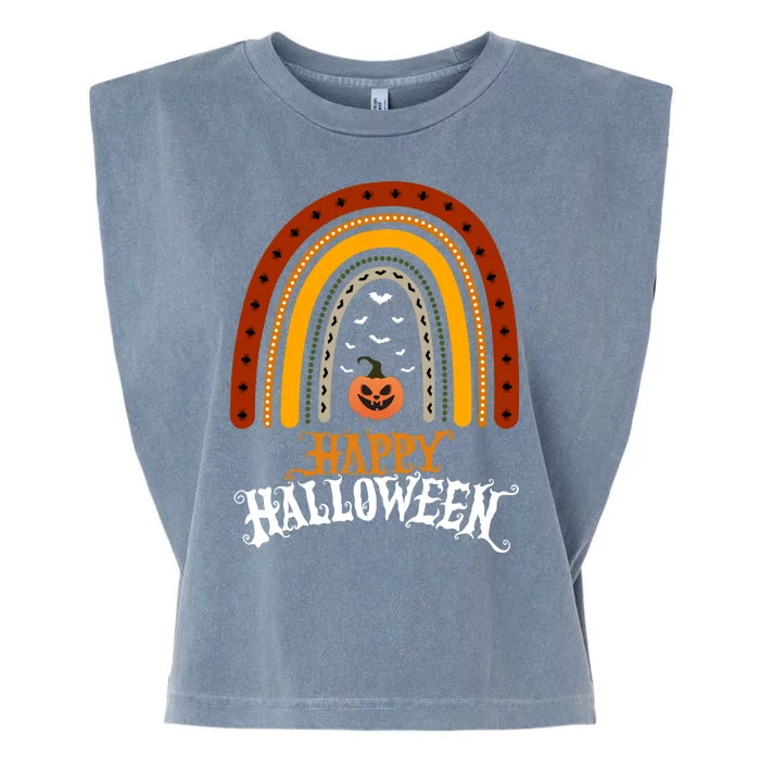 Happy Halloween Rainbow Pumpkin Garment-Dyed Women's Muscle Tee