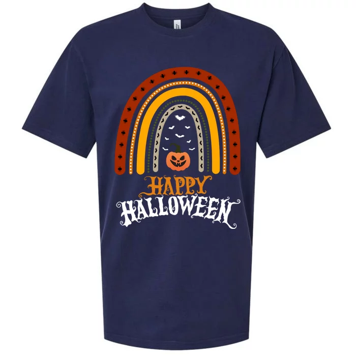 Happy Halloween Rainbow Pumpkin Sueded Cloud Jersey T-Shirt