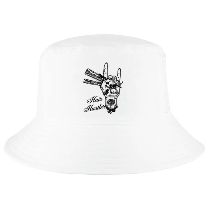 Hair Hustler Rock And Roll Barber And Hairstylist Job Cool Comfort Performance Bucket Hat