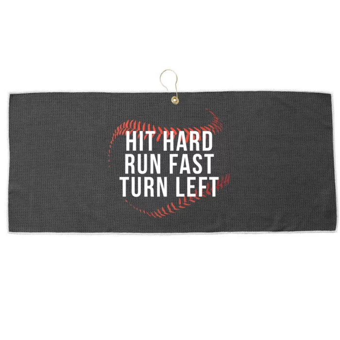 Hit Hard Run Fast Turn Left Baseball Player Large Microfiber Waffle Golf Towel