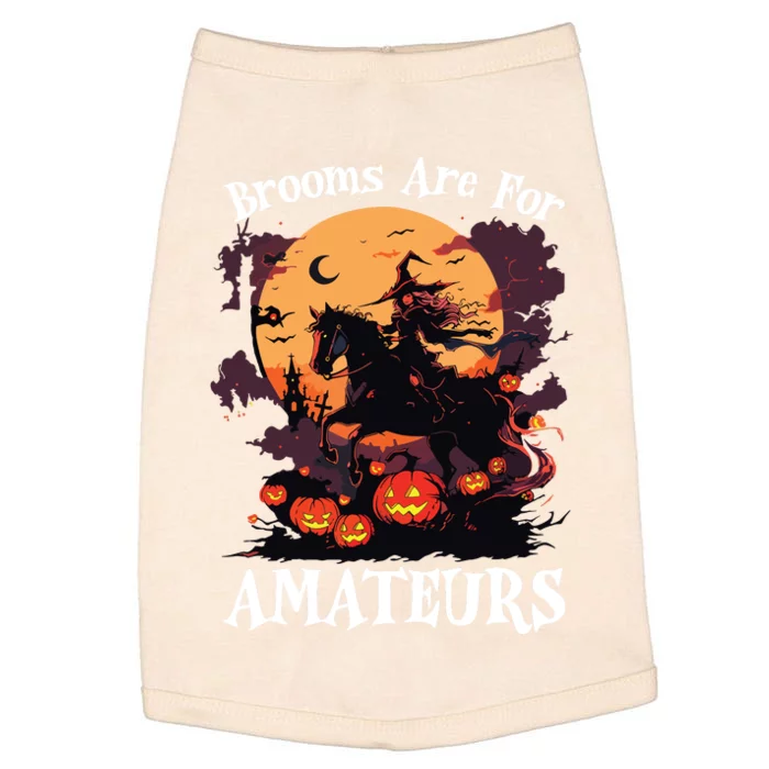 Halloween Horse Riding Lover Brooms Are For Amateurs Funny Doggie Tank