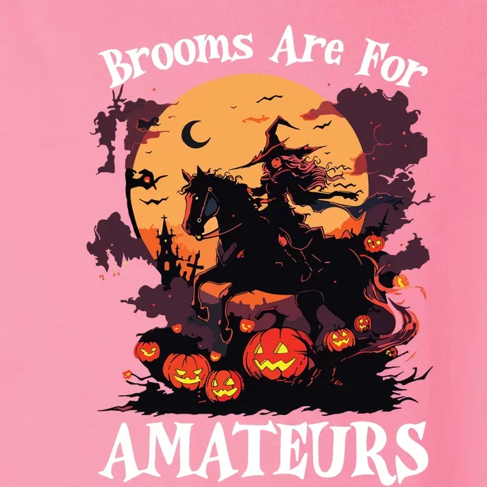 Halloween Horse Riding Lover Brooms Are For Amateurs Funny Toddler Long Sleeve Shirt