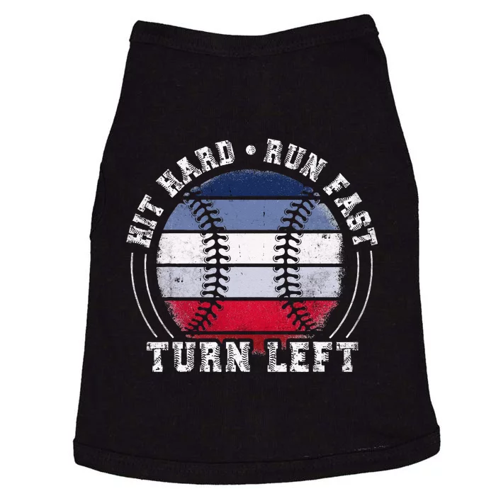 Hit Hard Run Fast Turn Left Baseball Player Doggie Tank