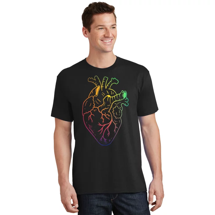 Human heart rainbow colour pride T-Shirt