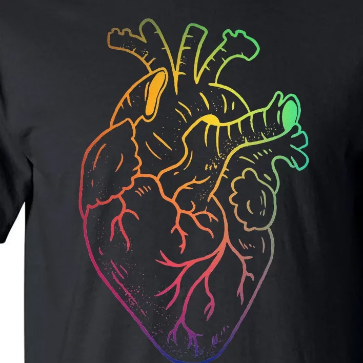 Human heart rainbow colour pride Tall T-Shirt