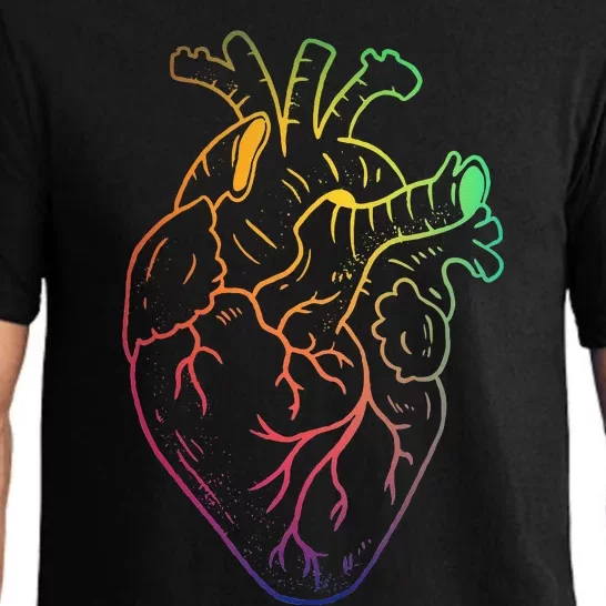 Human heart rainbow colour pride Pajama Set