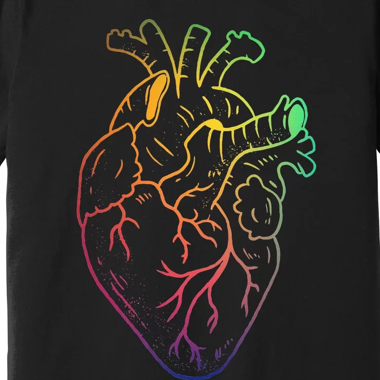 Human heart rainbow colour pride Premium T-Shirt