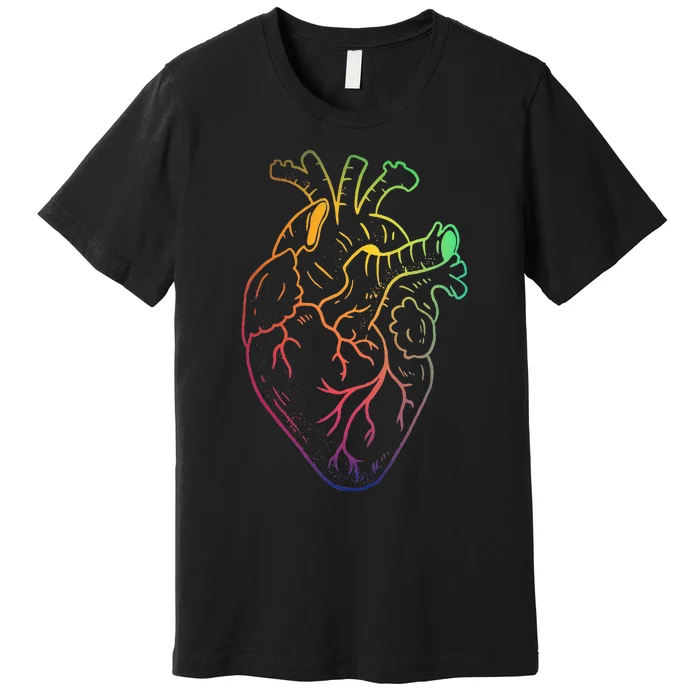 Human heart rainbow colour pride Premium T-Shirt