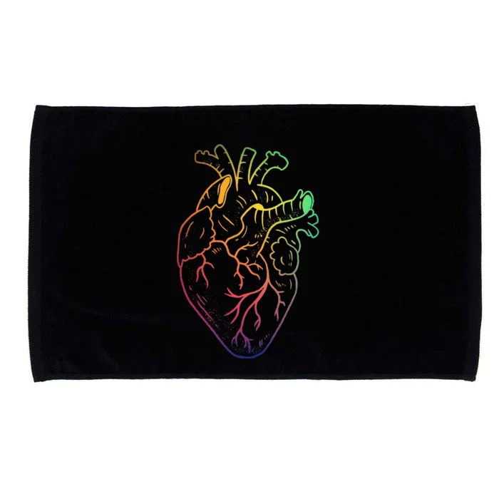 Human heart rainbow colour pride Microfiber Hand Towel