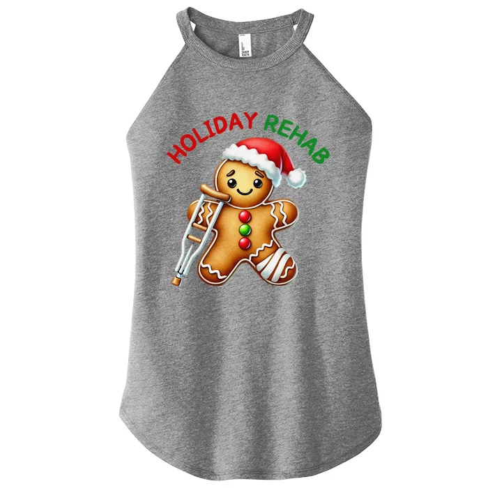 Humorous Holiday Rehab Gingerbread For Ot Pt Slp Women’s Perfect Tri Rocker Tank