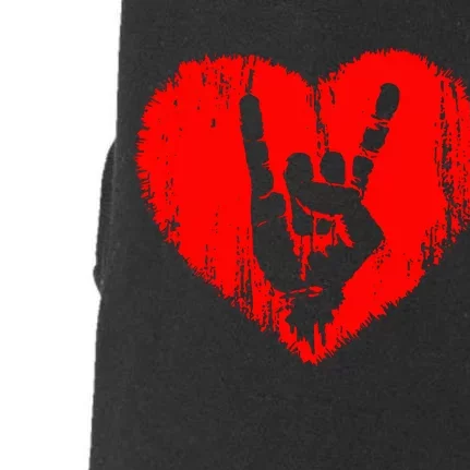 Hand Horns Rock On Heart Doggie 3-End Fleece Hoodie