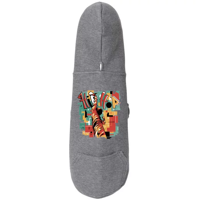 Hip Hop Retro Music Doggie 3-End Fleece Hoodie