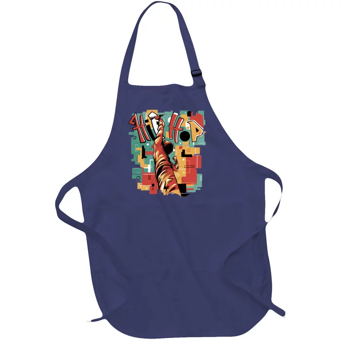 Hip Hop Retro Music Full-Length Apron With Pocket