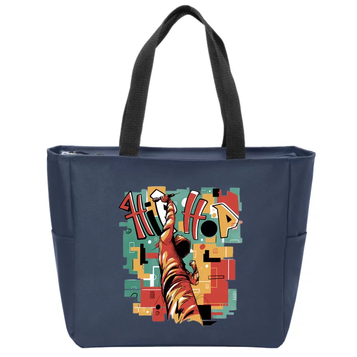 Hip Hop Retro Music Zip Tote Bag