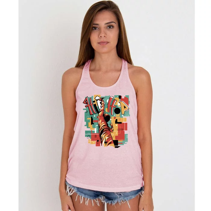 Hip Hop Retro Music Women's Knotted Racerback Tank