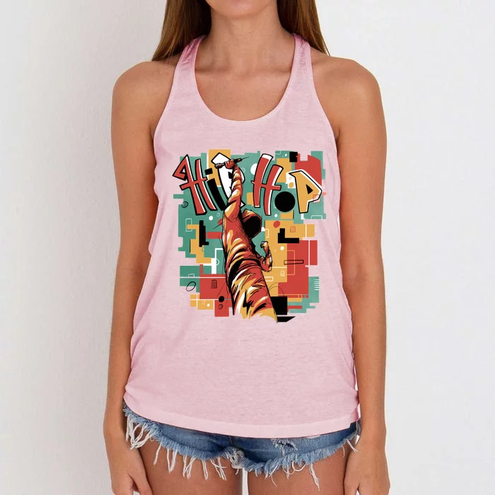 Hip Hop Retro Music Women's Knotted Racerback Tank