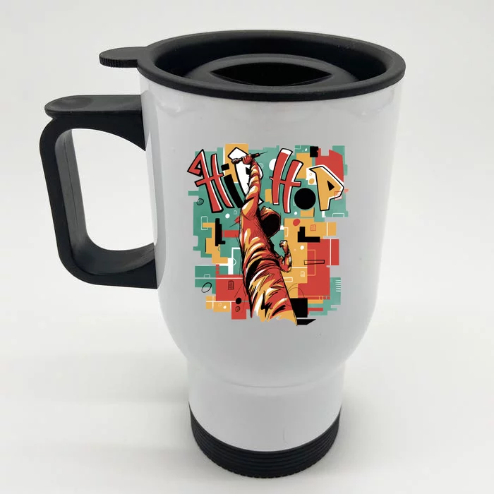 Hip Hop Retro Music Front & Back Stainless Steel Travel Mug