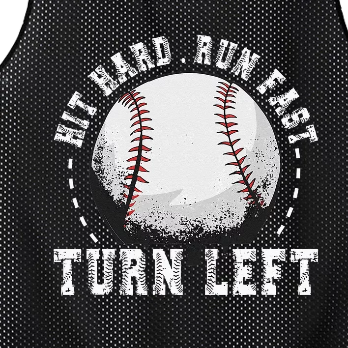 Hit Hard Run Fast Turn Left Baseball Player Mesh Reversible Basketball Jersey Tank