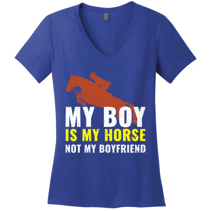 Horse Horseback Riding Gift Women's V-Neck T-Shirt