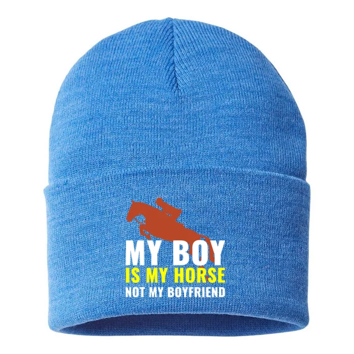 Horse Horseback Riding Gift Sustainable Knit Beanie