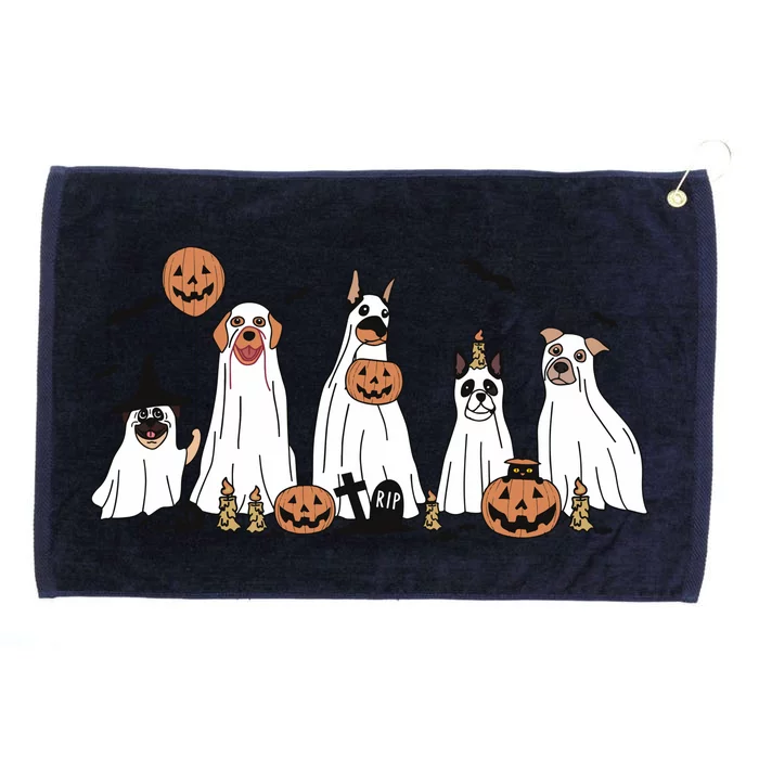 Happy Halloween Retro Spooky Season Grommeted Golf Towel