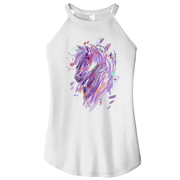 Horse  Horseback Riding funny horse Lover Women’s Perfect Tri Rocker Tank