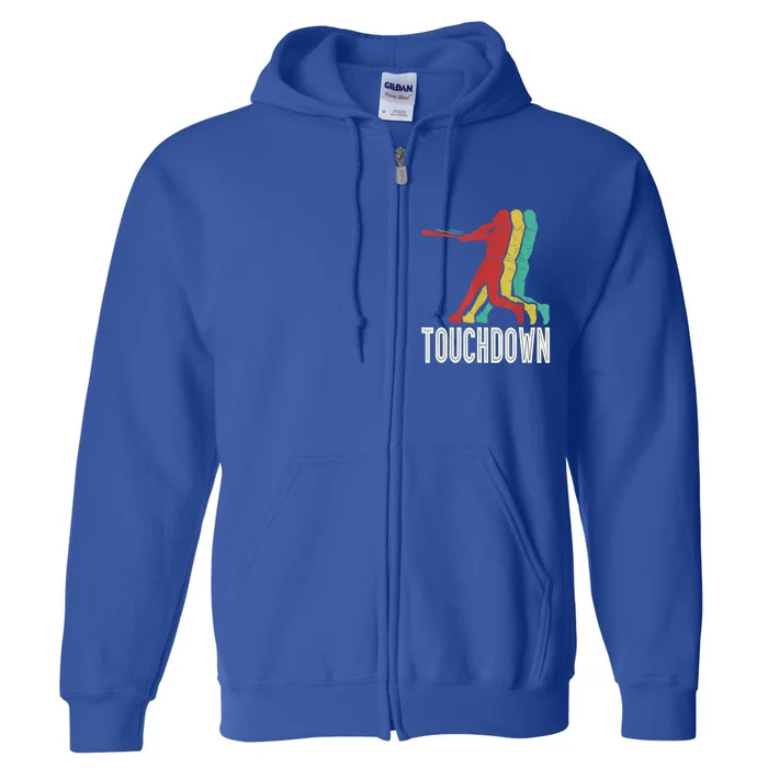 Hit Hard Run Fast Turn Left Funny Baseball Touchdown Gift Full Zip Hoodie