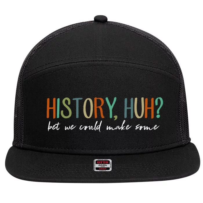 History Huh? Red White And Royal Blue 7 Panel Mesh Trucker Snapback Hat