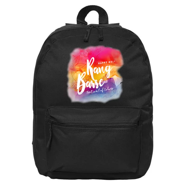 Happy Holi Rang Barse Festival Of Colors Family Holi Festival Of Spring 16 in Basic Backpack