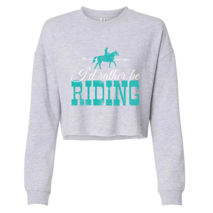 Horse Horseback Riding Gift Cropped Pullover Crew