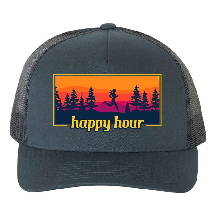 Happy Hour Running Woman Running Runner Yupoong Adult 5-Panel Trucker Hat