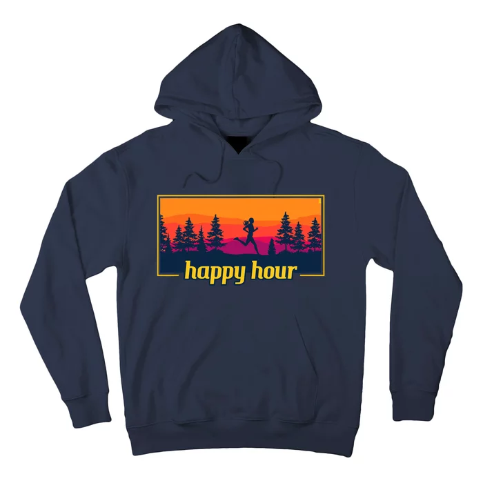 Happy Hour Running Woman Running Runner Hoodie