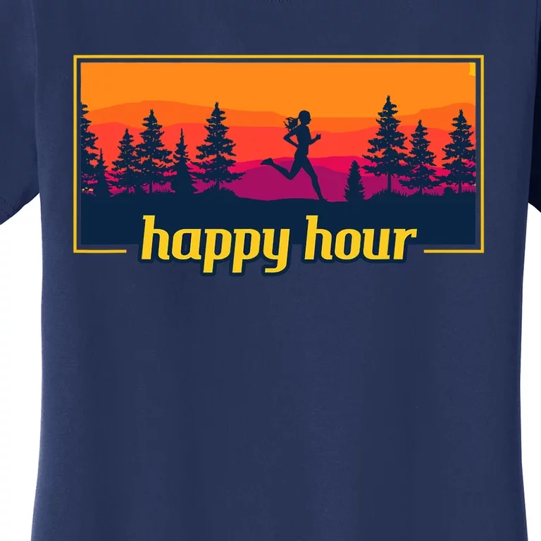 Happy Hour Running Woman Running Runner Women's T-Shirt