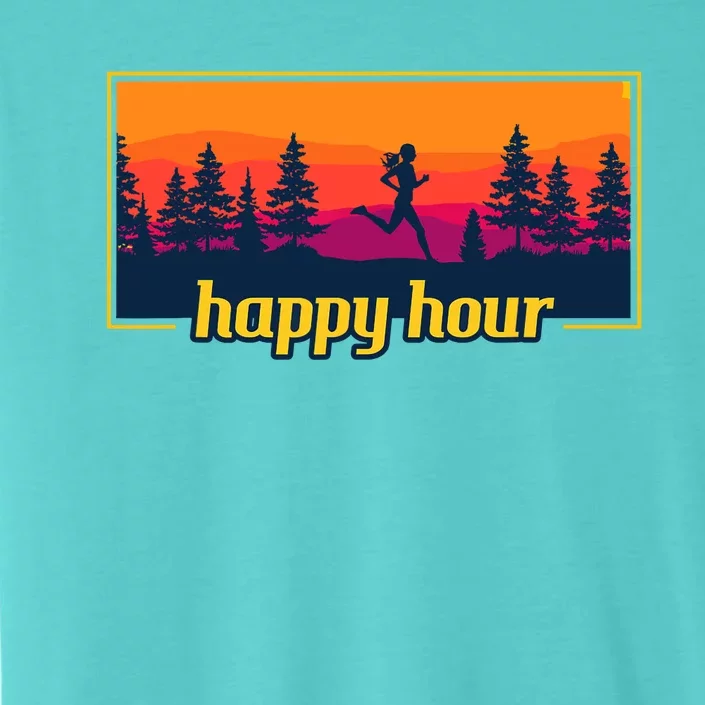 Happy Hour Running Woman Running Runner ChromaSoft Performance T-Shirt