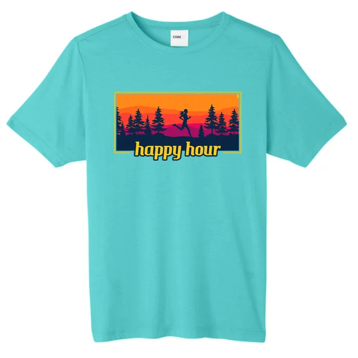 Happy Hour Running Woman Running Runner ChromaSoft Performance T-Shirt