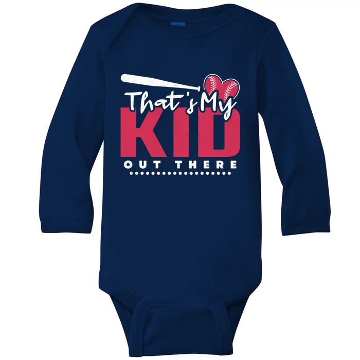 Hit Hard Run Fast Turn Left Baseball Gift Baby Long Sleeve Bodysuit