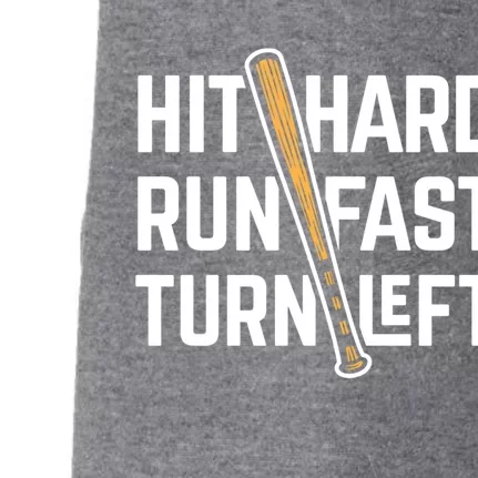 Hit Hard Run Fast Turn Left Baseball Fan Funny Sport Cute Gift Doggie 3-End Fleece Hoodie