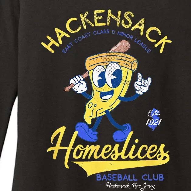 Hackensack Homeslices Retro Minor League Baseball Team Womens CVC Long Sleeve Shirt