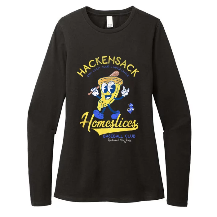 Hackensack Homeslices Retro Minor League Baseball Team Womens CVC Long Sleeve Shirt