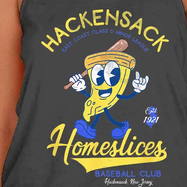 Hackensack Homeslices Retro Minor League Baseball Team Women's Knotted Racerback Tank