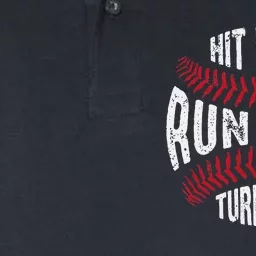 Hit Hard Run Fast Turn Left Softball Softstyle Adult Sport Polo